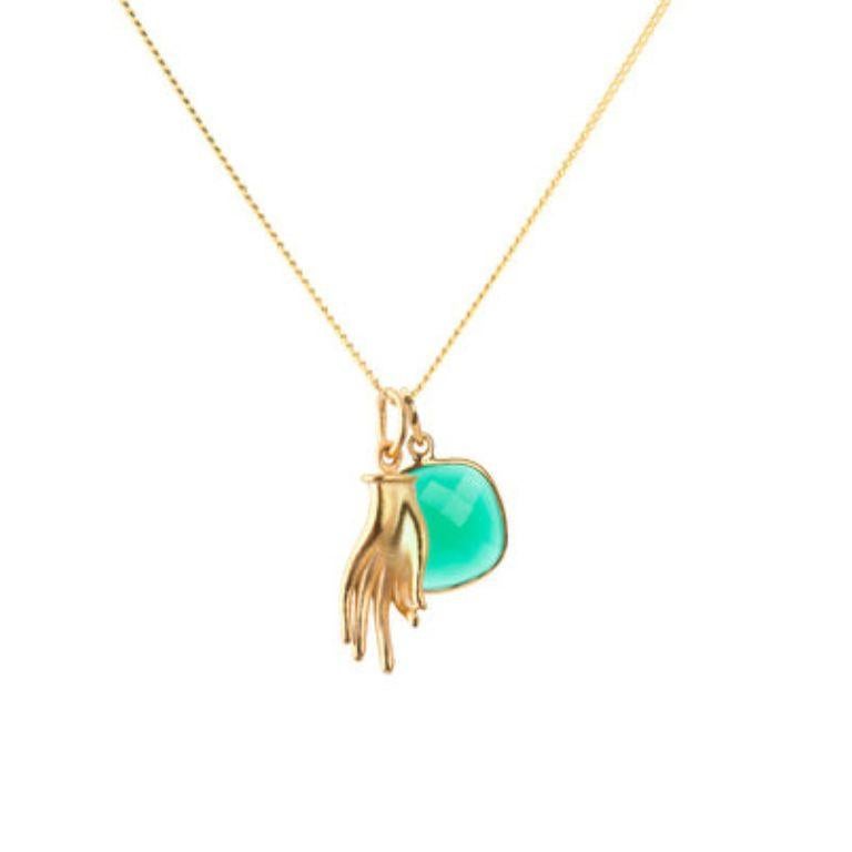 18K Gold Mudra Amulet Pendant Necklace by Elizabeth Raine For Sale 2