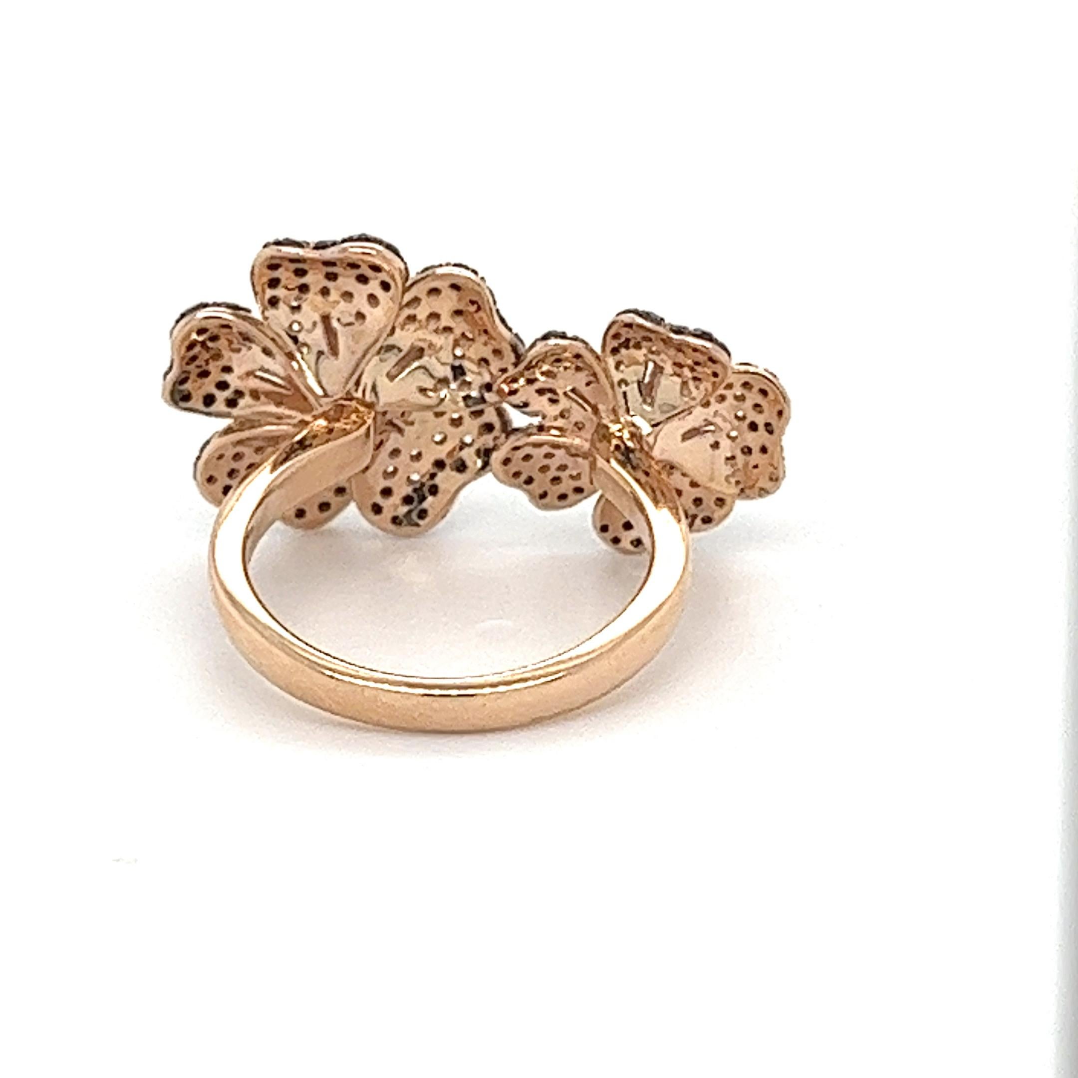 Modern 18K Gold Multi-Color Diamond Ring For Sale