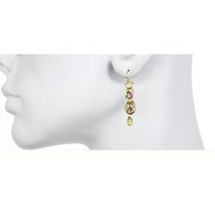 18K Gold Multi-Loop Light Umba Sapphire Briolette Earrings