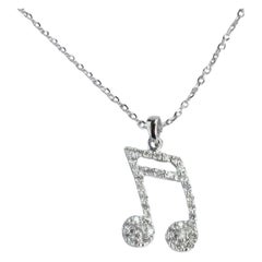 18k Gold Music Note Charm Necklace Musical Jewelry