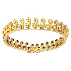 18K Gold Musical Note Inspired Design Link Bracelet