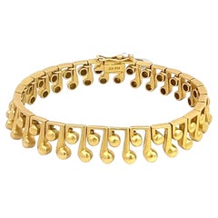 18K Gold Musical Note Inspired Design Link Bracelet