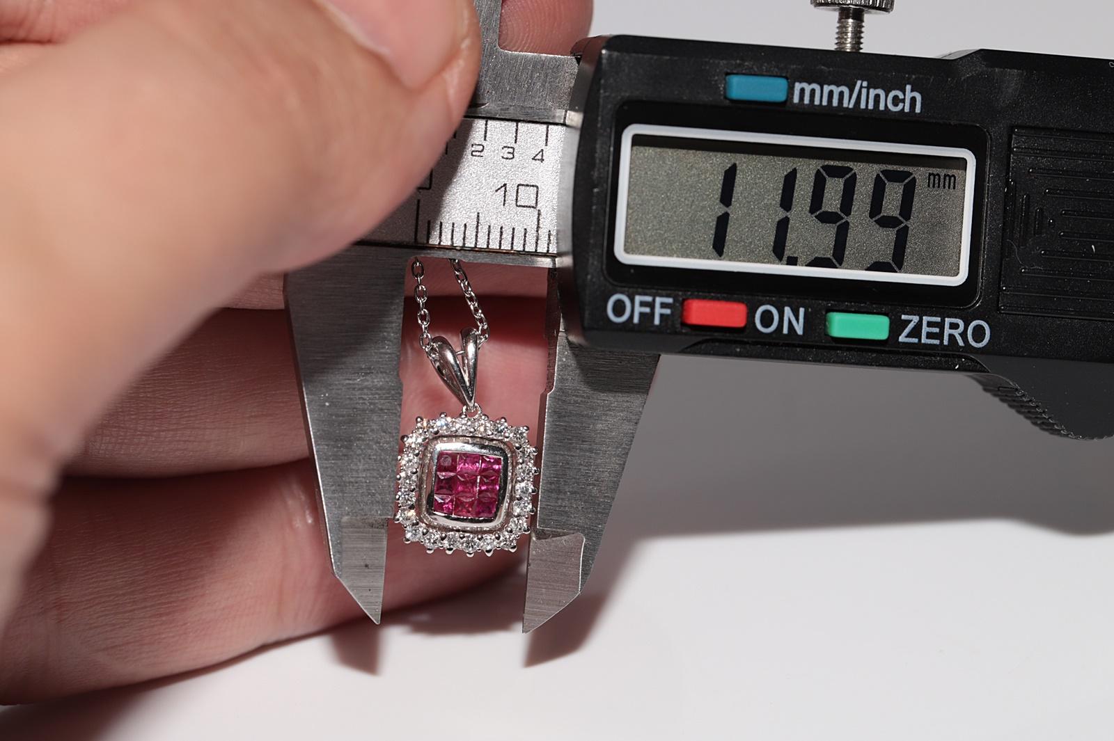 Collier à deux faces en or 18k orné de diamants naturels et de rubis taille baguette en vente 8