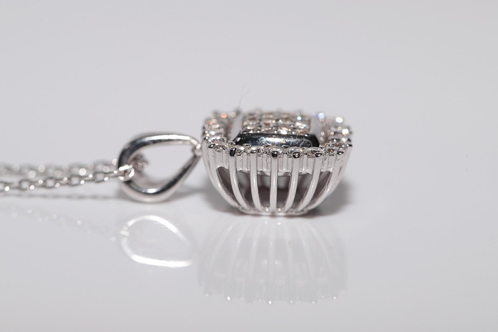 Collier à deux faces en or 18k orné de diamants naturels et de rubis taille baguette en vente 3