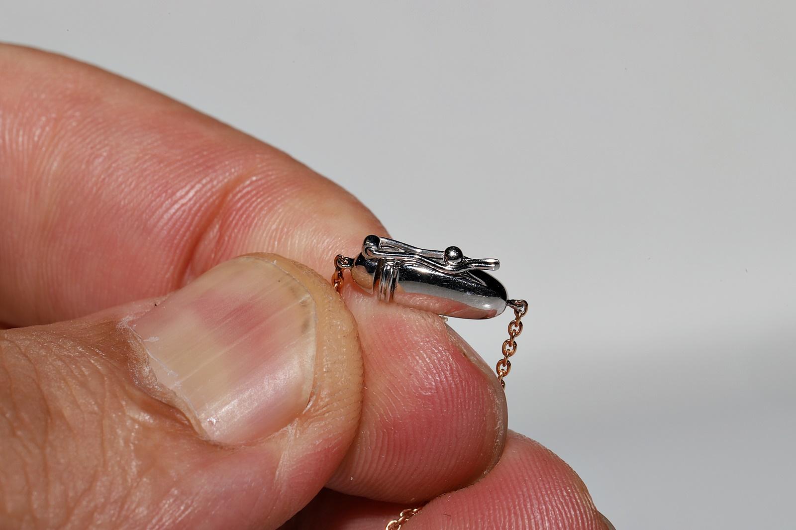 Collana con diamanti naturali e smalto decorato in oro 18k in vendita 5