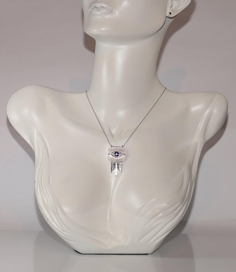 In very good condition.
Total weight is 7.5 grams.
Totally is diamond 0.15 ct.
The diamond is has F-G color and vvs-vs clarity.
Total lenght is chain 43 cm.
Please contact for any questions.