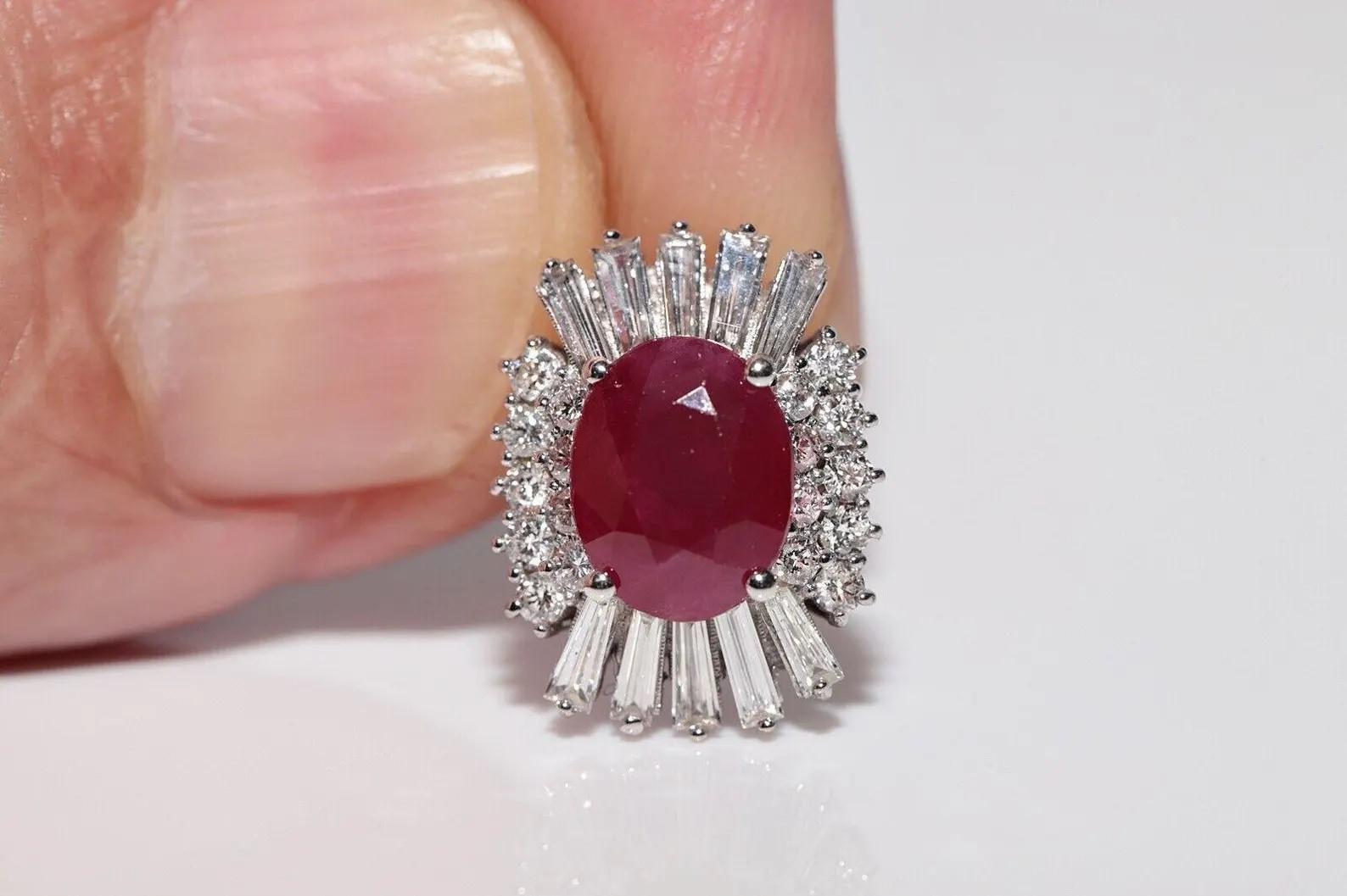 Collier pendentif décoré de diamants naturels et de rubis taille ovale en or 18 carats Pour femmes en vente