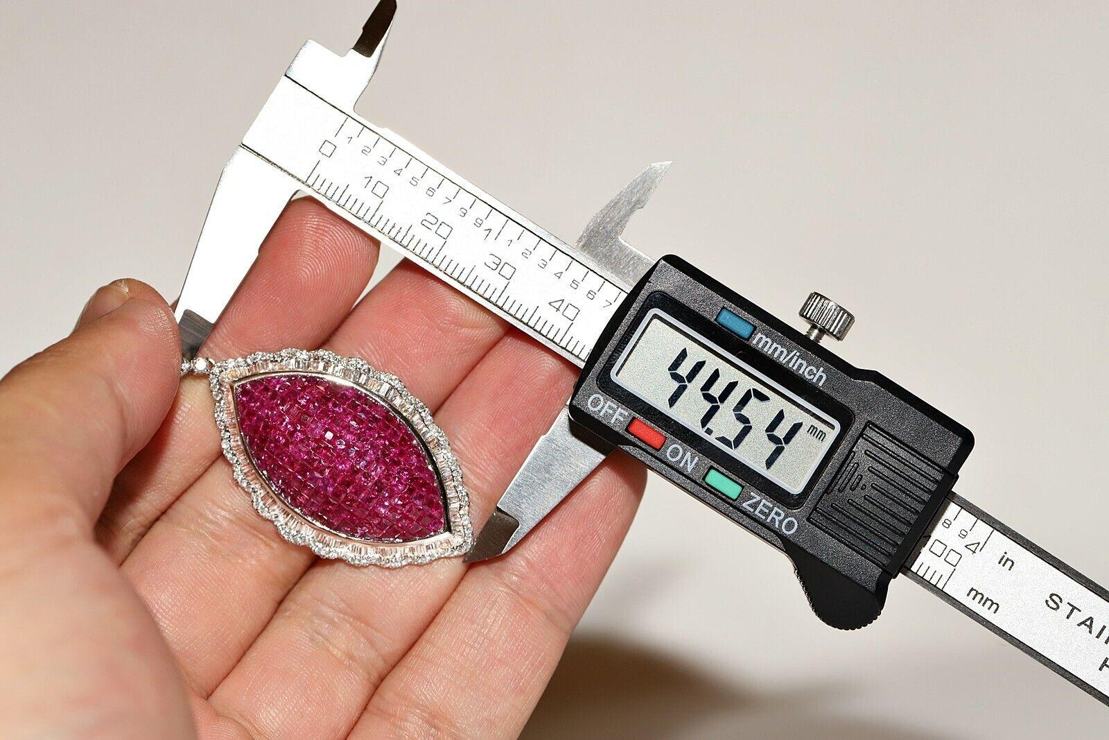 18 Karat Gold Natürlicher Diamant und Rubin im Prinzessinnenschliff Dekorierte erstaunliche Halskette im Angebot 5