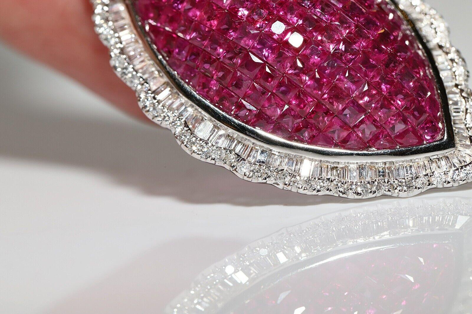 Collier en or 18k orné de diamants naturels et de rubis taille princesse Bon état - En vente à Fatih/İstanbul, 34