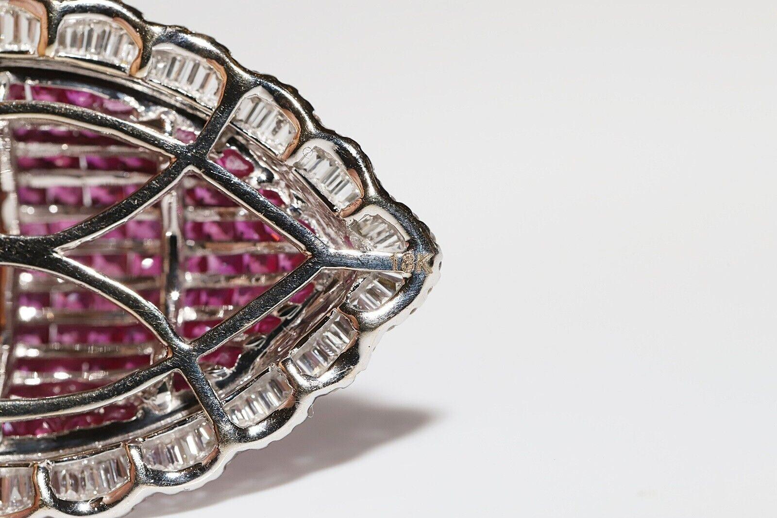 18 Karat Gold Natürlicher Diamant und Rubin im Prinzessinnenschliff Dekorierte erstaunliche Halskette im Angebot 2