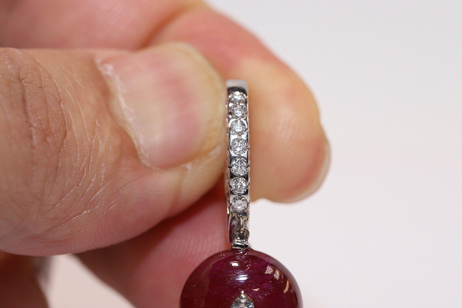 Boucle d'oreille pendante en or 18 carats avec diamant naturel et rubis, fabriquée en Italie par Ponte Vecchio en vente 1