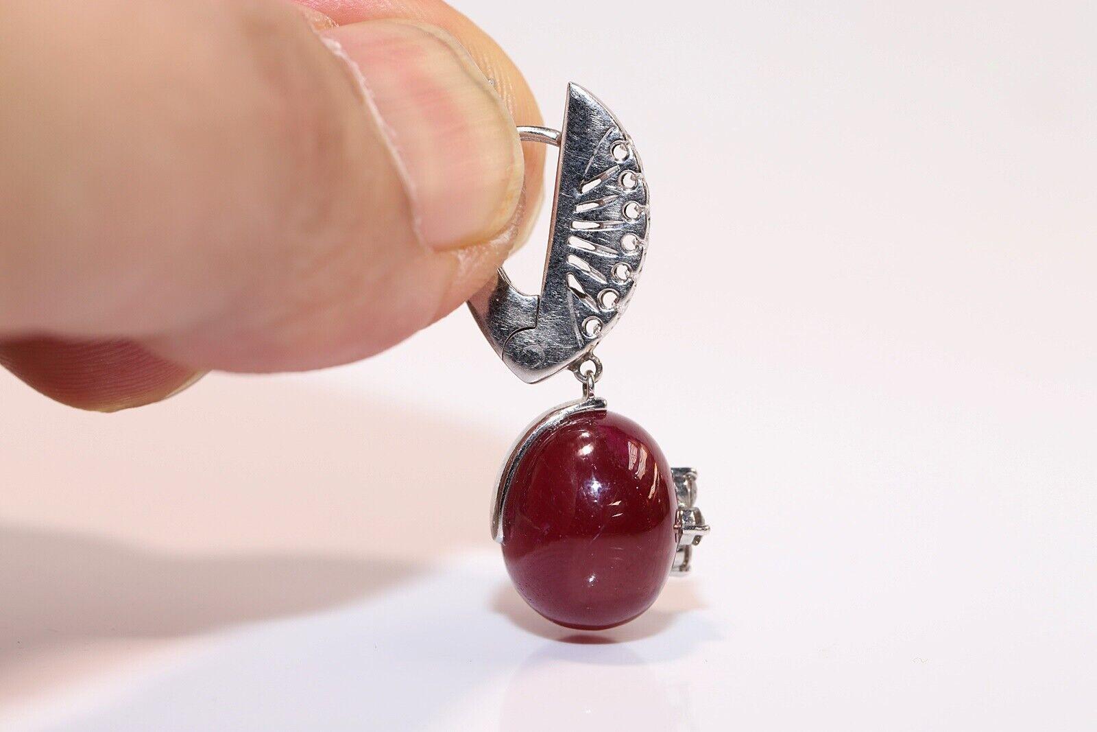 Boucle d'oreille pendante en or 18 carats avec diamant naturel et rubis, fabriquée en Italie par Ponte Vecchio en vente 3