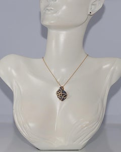18k Gold Natural Diamond And Sapphire Decorated Strong Pendant Necklace