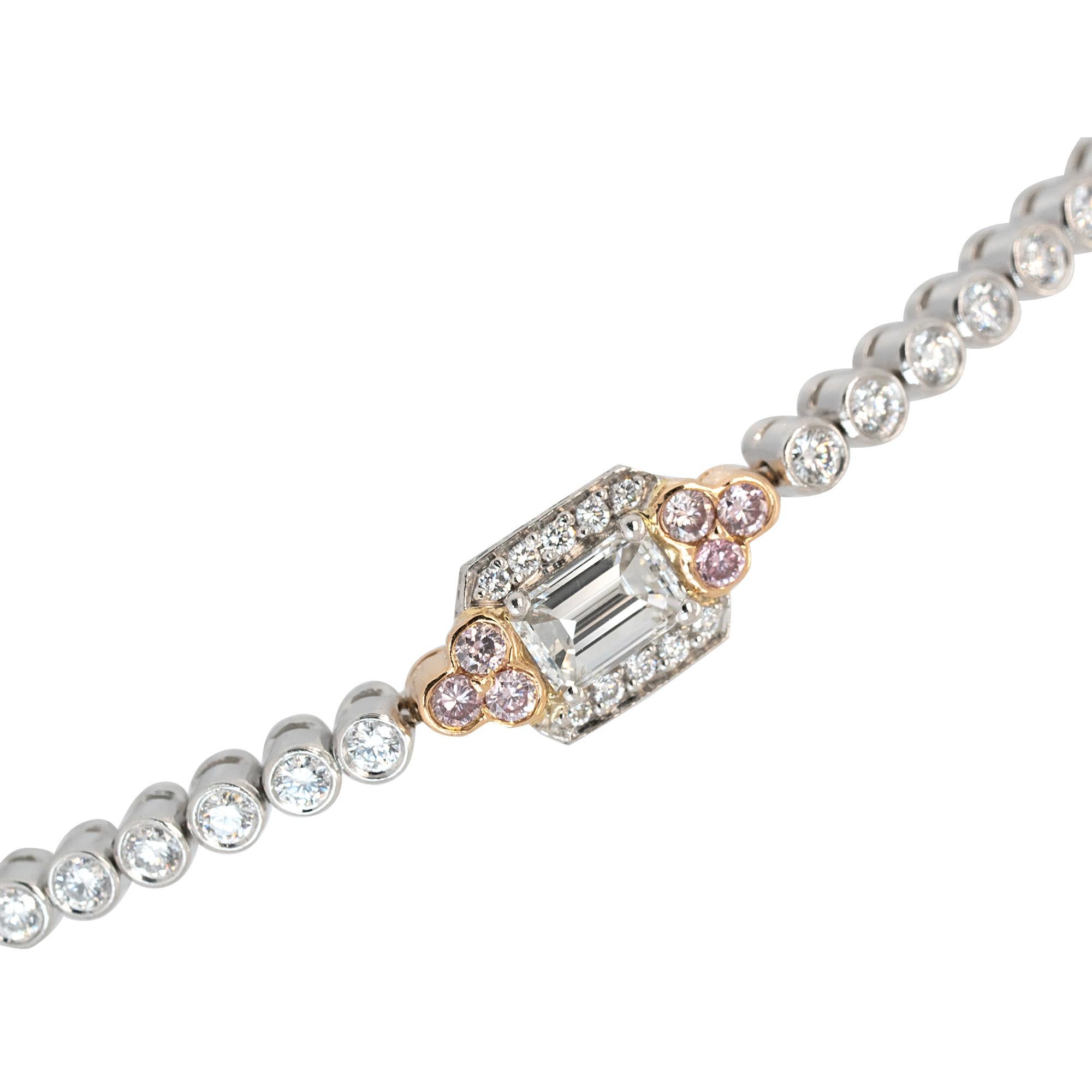 18 Karat Gold Natürlicher Diamant Charles Krypell Armband. (Rundschliff) im Angebot
