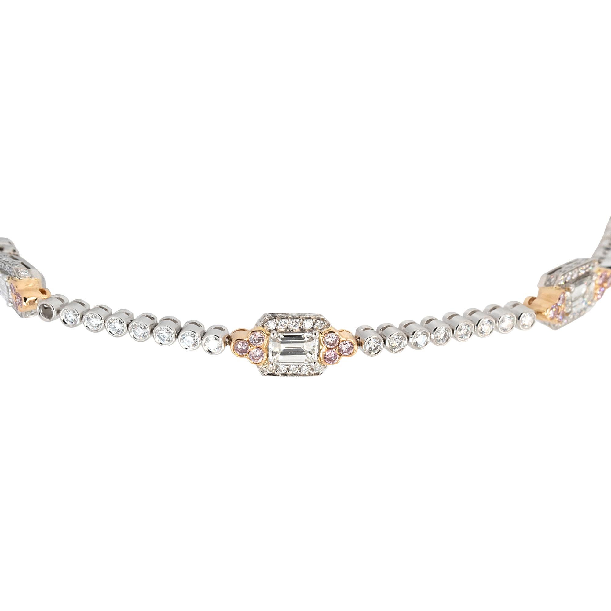 18k Gold Natural Diamond Charles Krypell Bracelet. In Excellent Condition For Sale In Boca Raton, FL