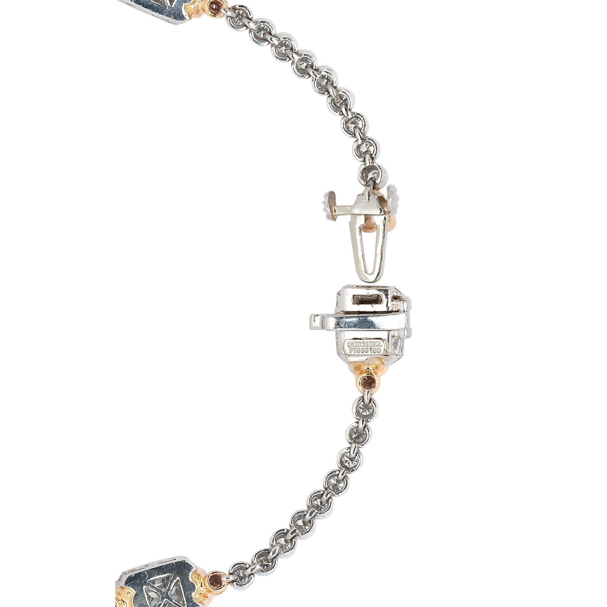 Women's 18k Gold Natural Diamond Charles Krypell Bracelet. For Sale