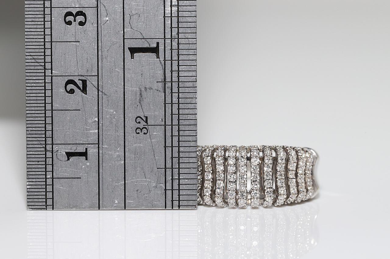18k Gold Natural Diamond Decorated Band Strong Ring For Sale 5
