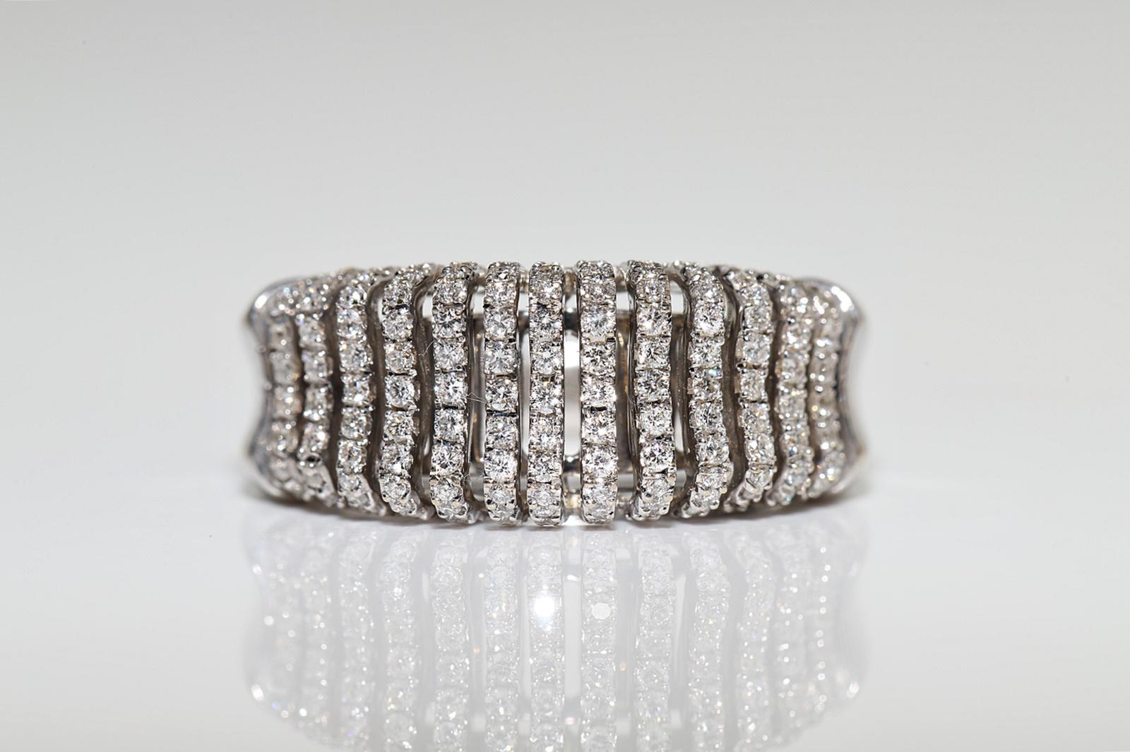 18 Karat Gold Natürlicher Diamant Dekorierter Ring Starker Ring (Brillantschliff) im Angebot