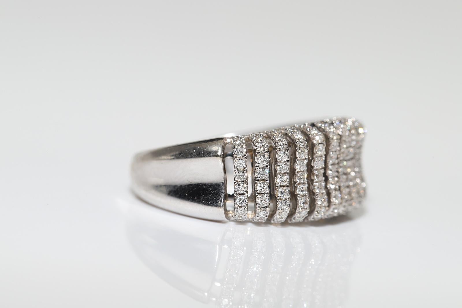 Bague forte en or 18k ornée de diamants naturels Bon état - En vente à Fatih/İstanbul, 34