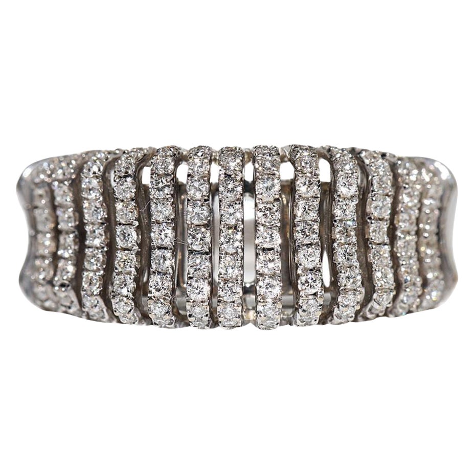 Bague forte en or 18k ornée de diamants naturels