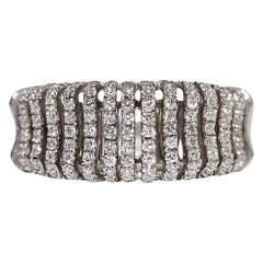 Bague forte en or 18k ornée de diamants naturels