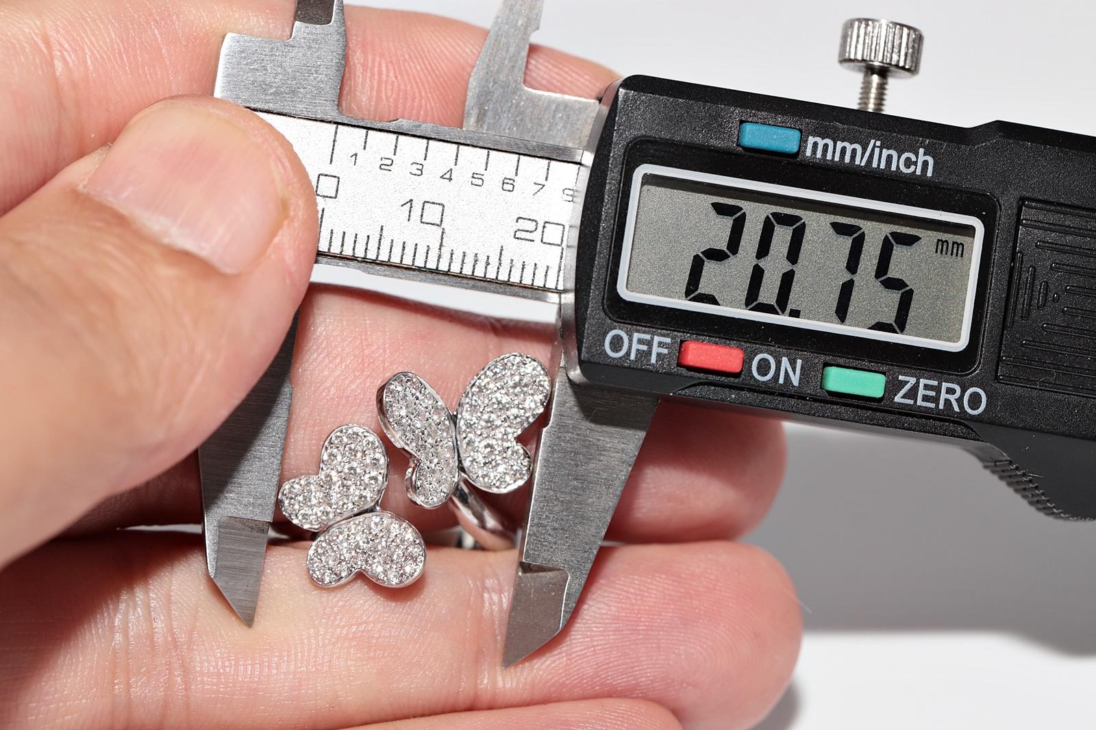 18 Karat Gold Natürlicher Diamant Dekorierter Ring mit Schmetterlingsdesign, starker Ring im Angebot 5