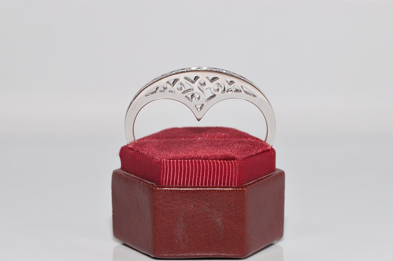 Taglio brillante Anello con doppio design decorato con diamanti naturali in oro 18 carati in vendita