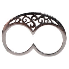 18k Gold Natural Diamond Decorated Double Design Ring