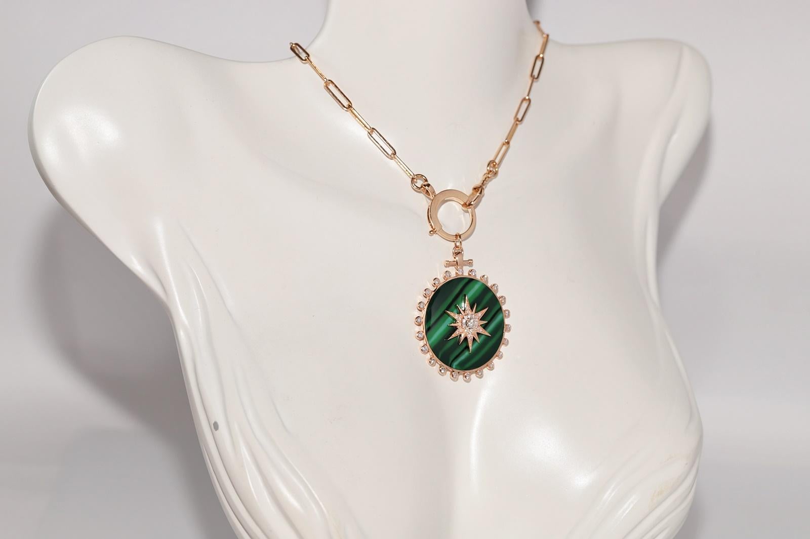 Brilliant Cut 18k Gold Natural Diamond  Decorated Enamel Pendant Necklace For Sale