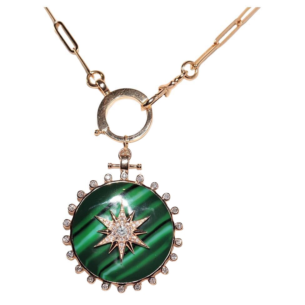 Diamante naturale in oro 18k  Collana con ciondolo in smalto decorato