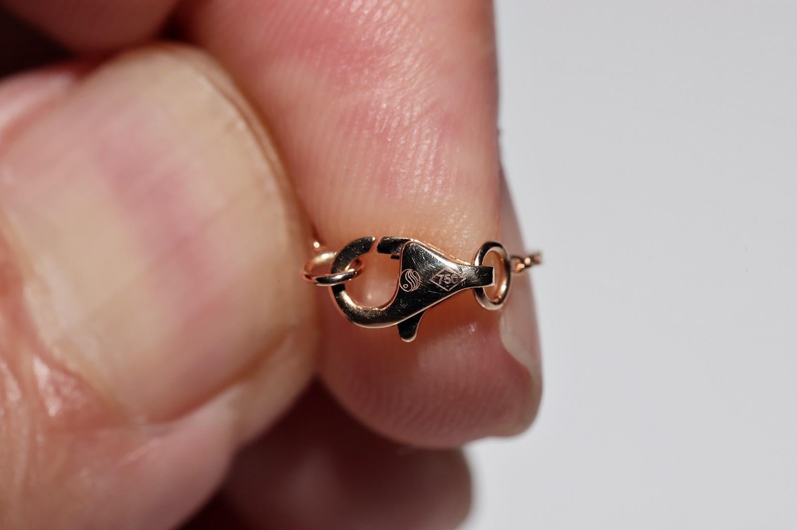 Collana con ciondolo a cuore decorato con diamanti naturali in oro 18k in vendita 3