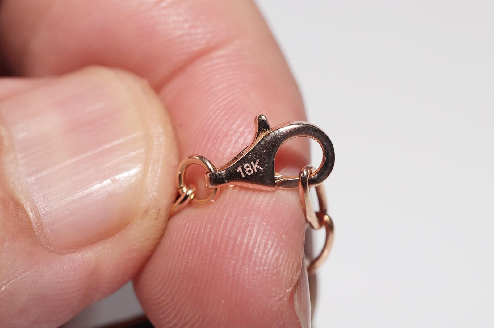 Pulsera Bonita Decorada con Diamantes Naturales de Oro de 18k en venta 5