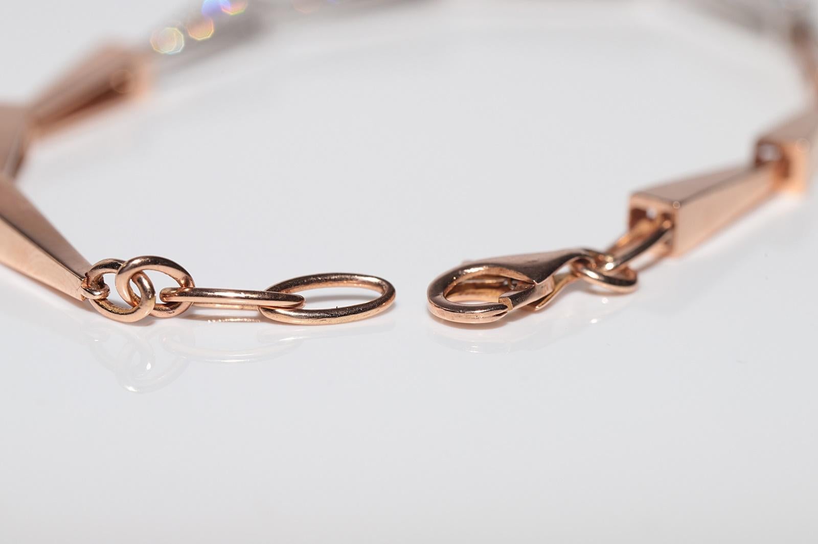 Pulsera Bonita Decorada con Diamantes Naturales de Oro de 18k en venta 6