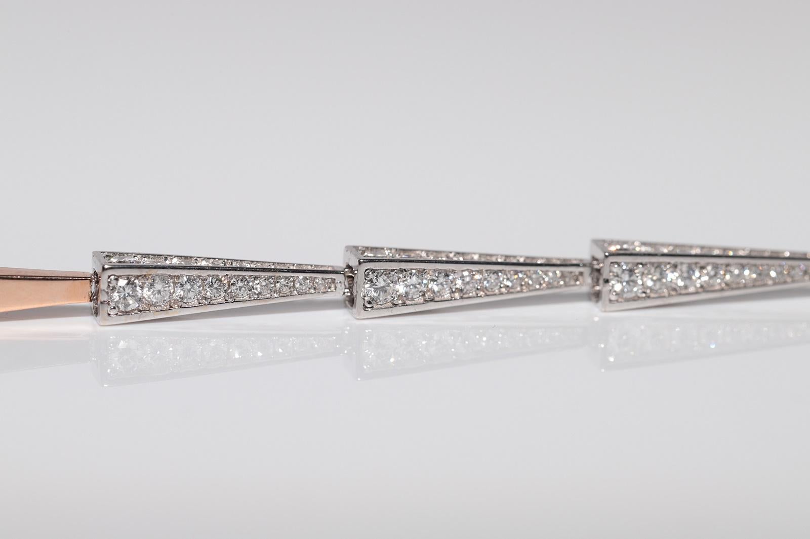 Pulsera Bonita Decorada con Diamantes Naturales de Oro de 18k en venta 9