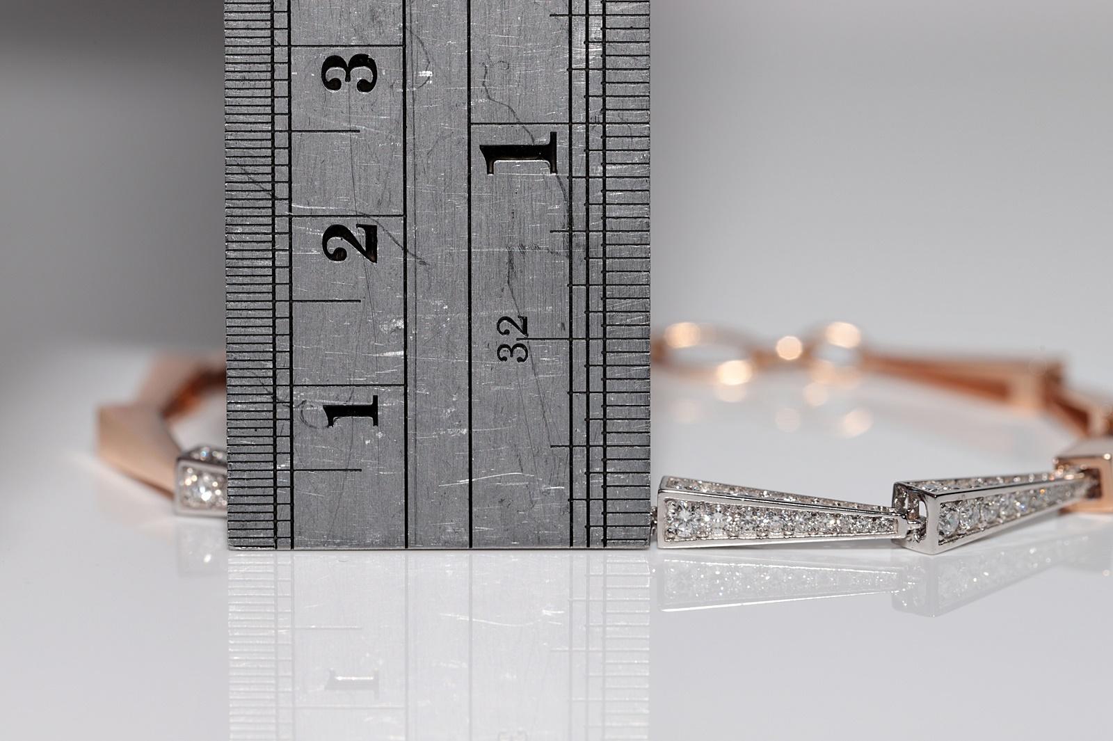 18k Gold Natural Diamond Decorated Pretty Bracelet en Nuevo estado para la venta en Fatih/İstanbul, 34