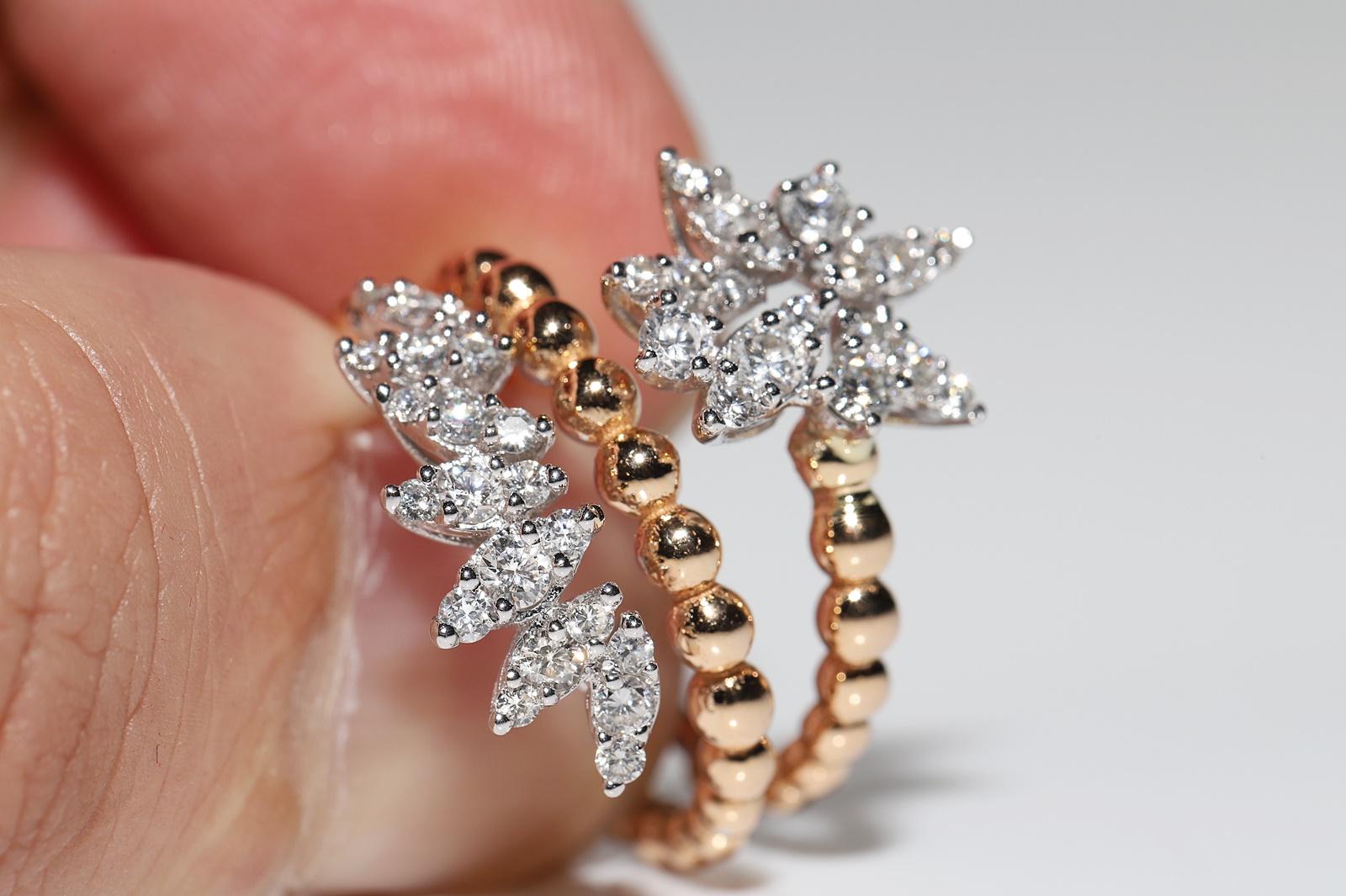 Anello decorato con diamanti naturali in oro 18k in vendita 5