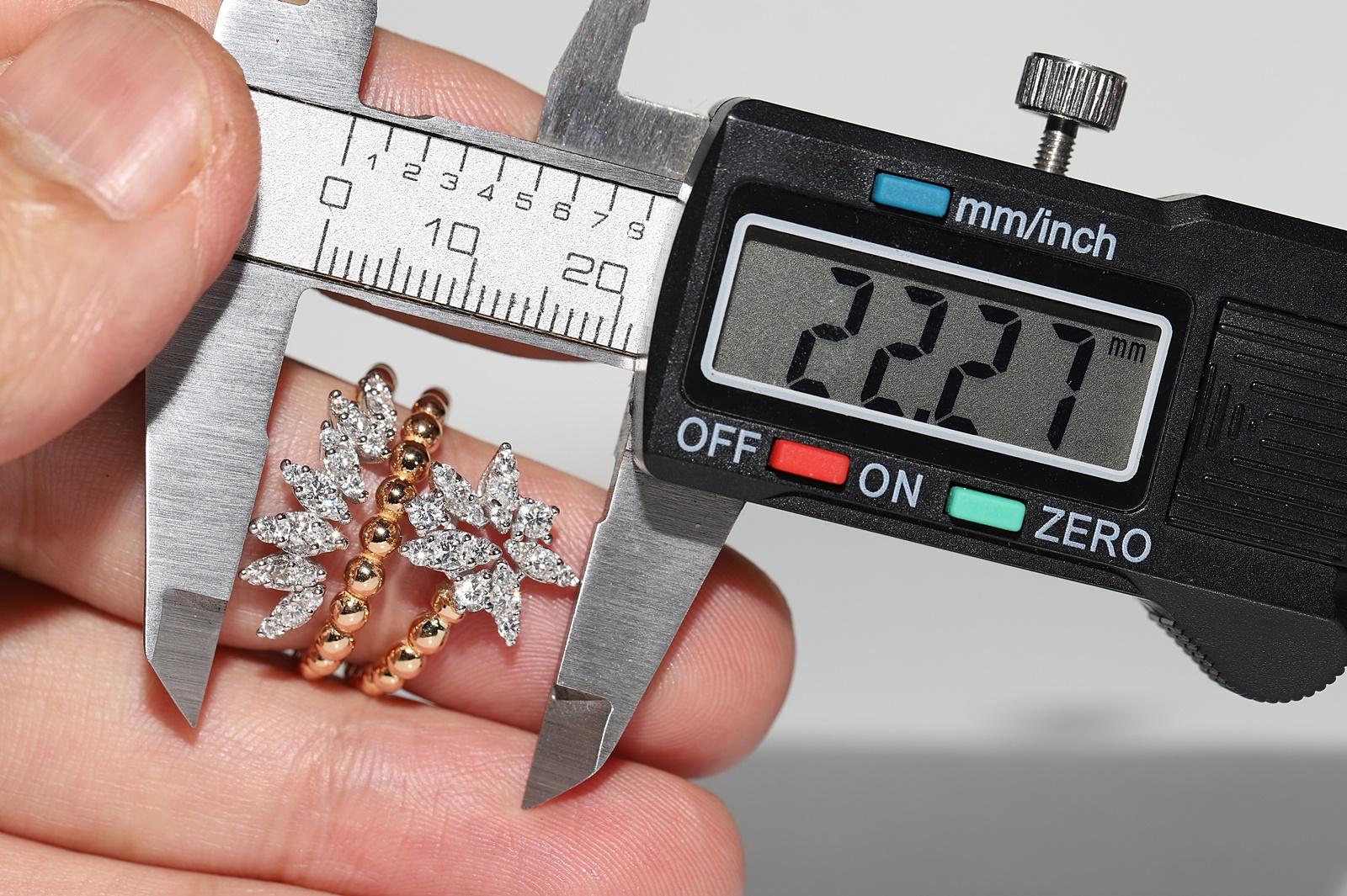 Anello decorato con diamanti naturali in oro 18k in vendita 6