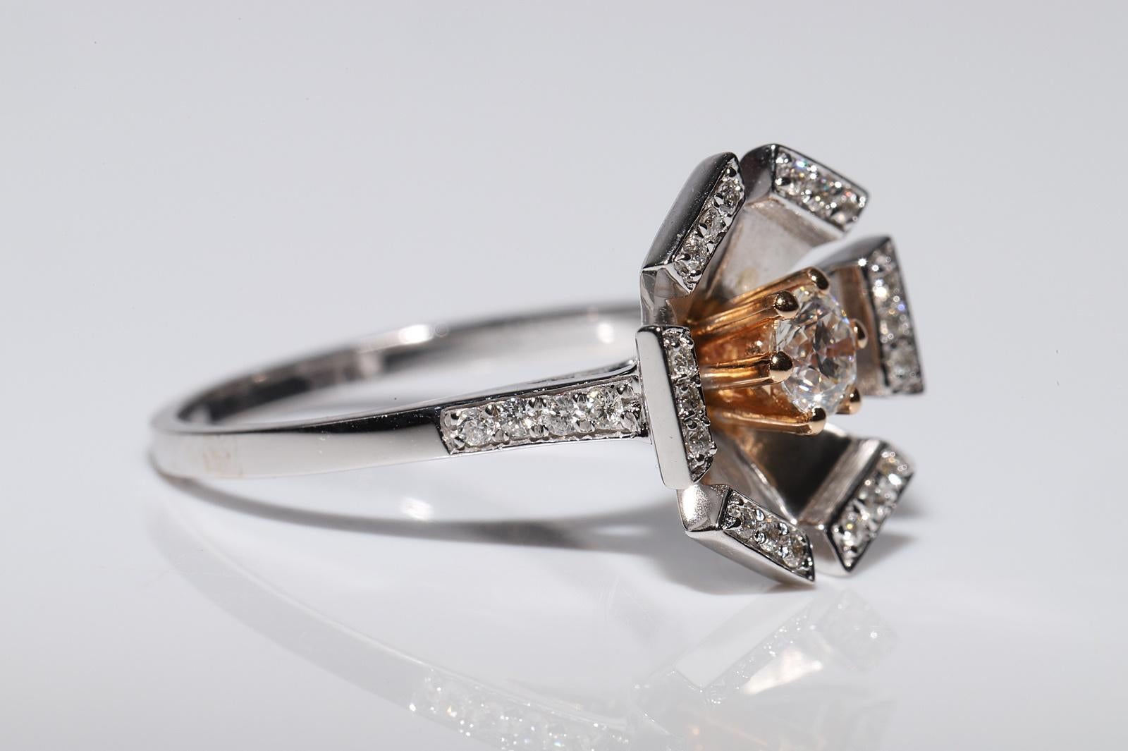 Taglio brillante Anello decorato con diamanti naturali in oro 18k in vendita