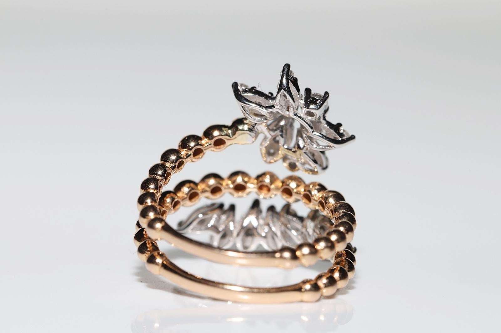 Anello decorato con diamanti naturali in oro 18k in vendita 1