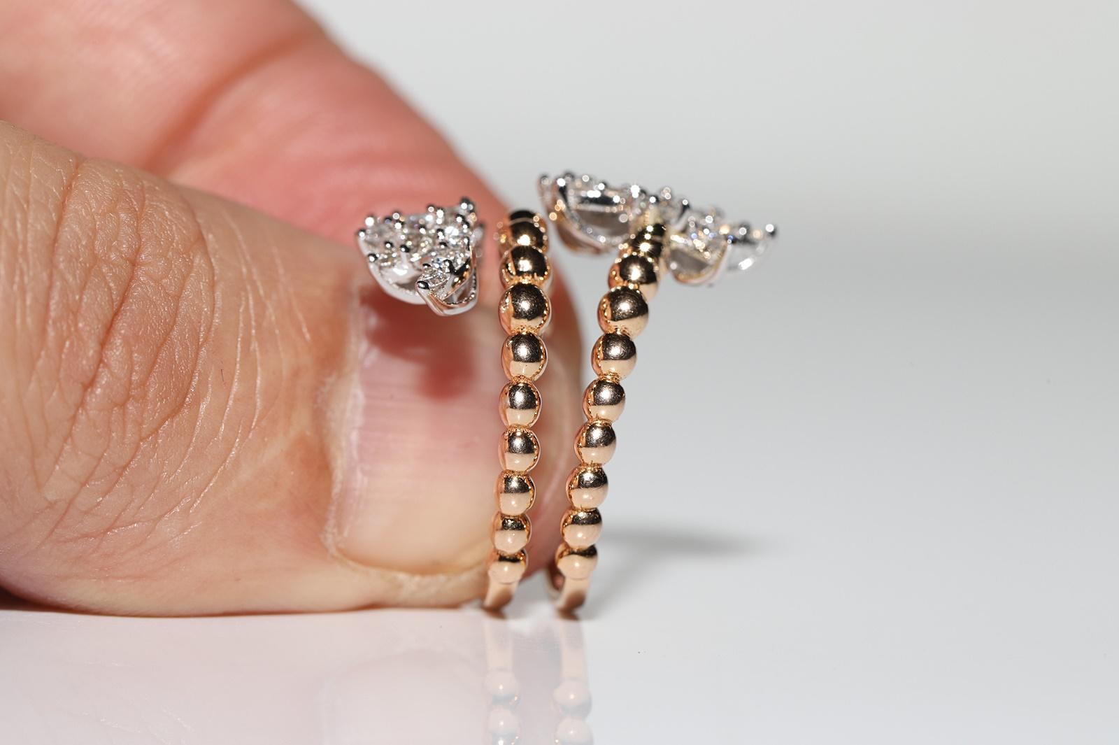 Anello decorato con diamanti naturali in oro 18k in vendita 3