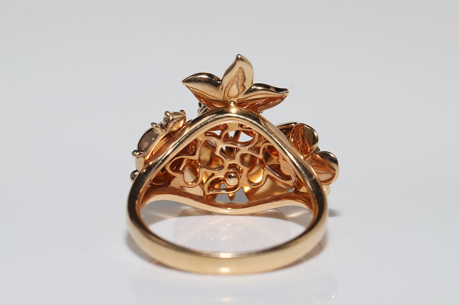 18 Karat Gold Natürlicher Diamant Emaille Schmetterling Tier Dekoriert Erstaunlicher Ring Damen im Angebot