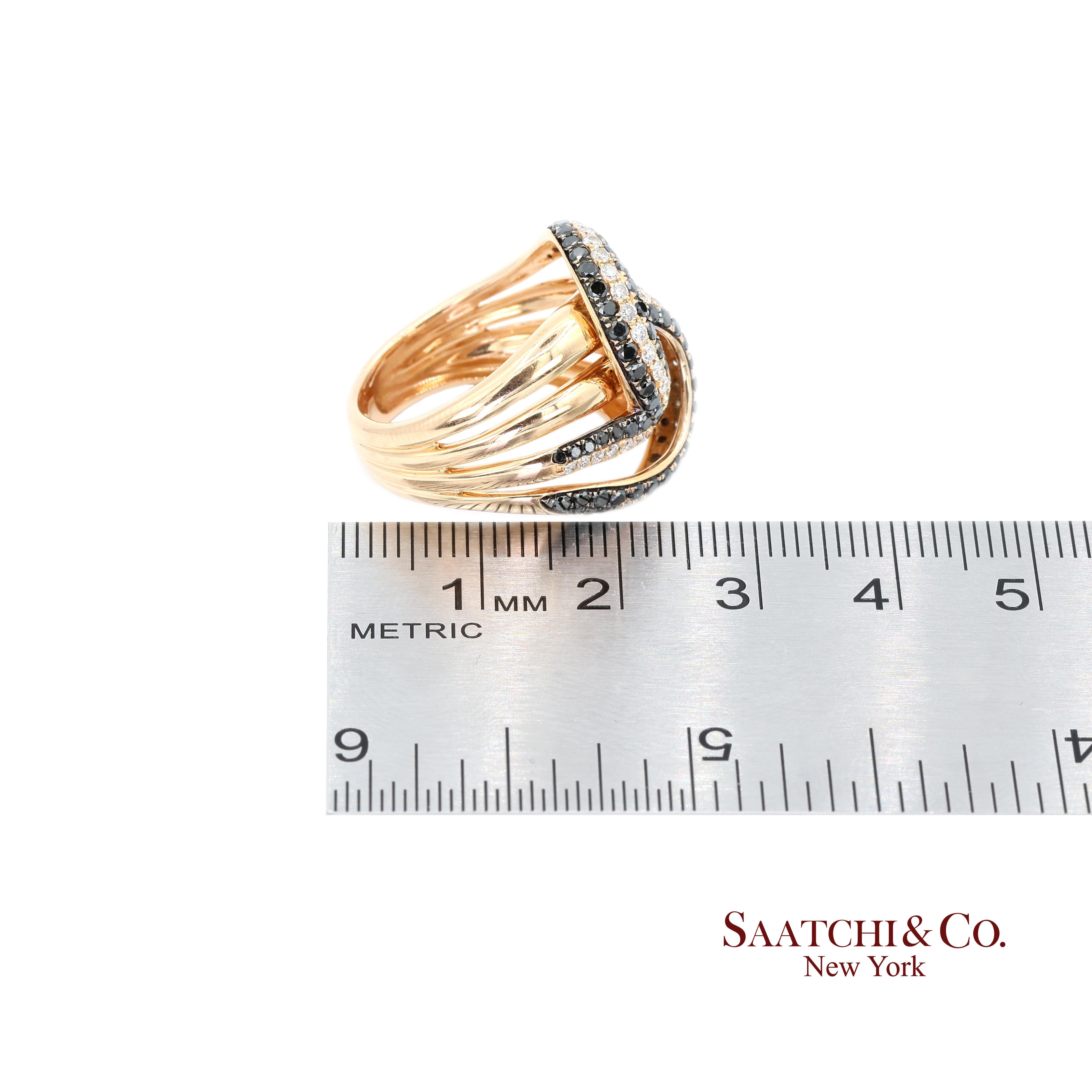 Bague en or blanc et jaune 18k avec diamant naturel en vente 4