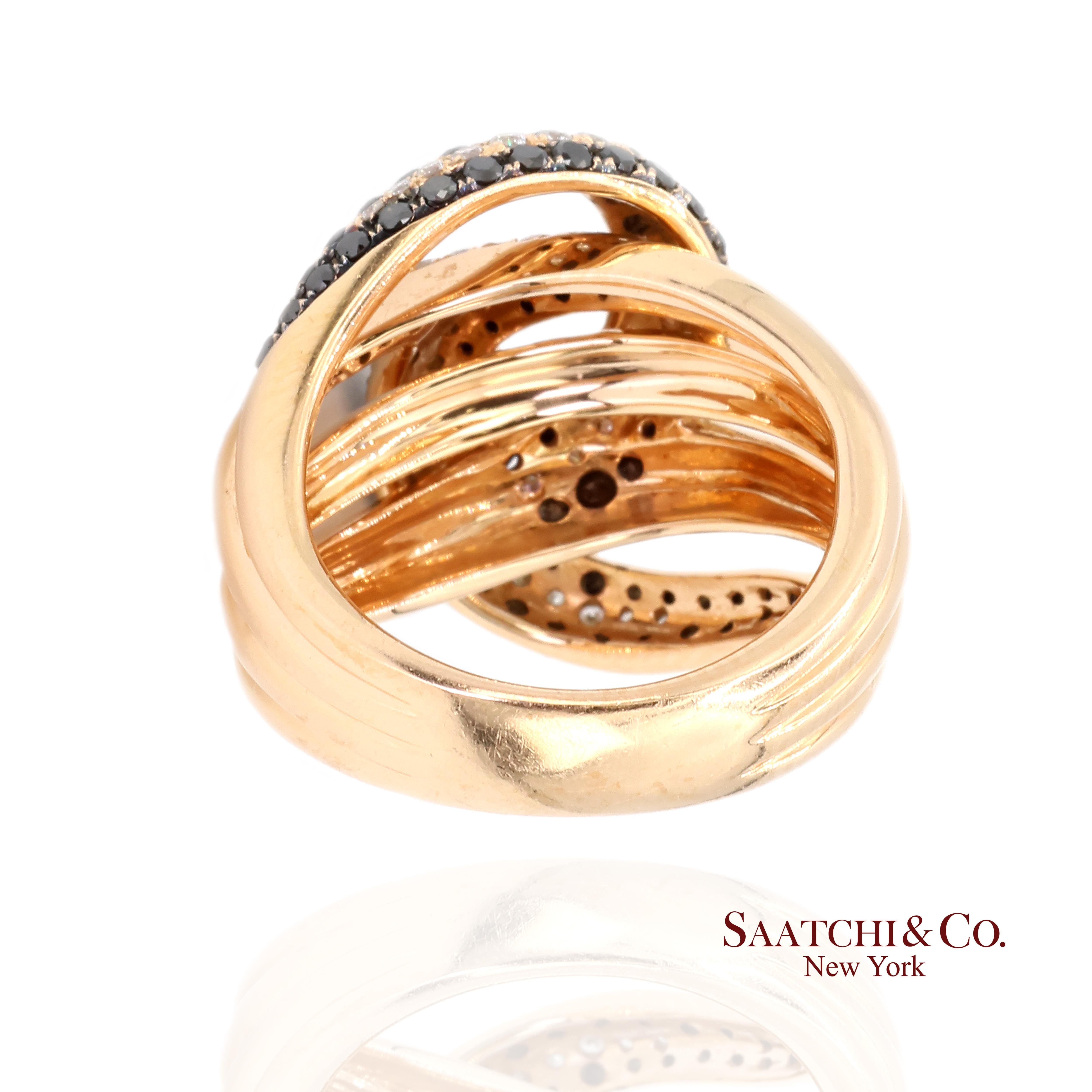 Bague en or blanc et jaune 18k avec diamant naturel Unisexe en vente