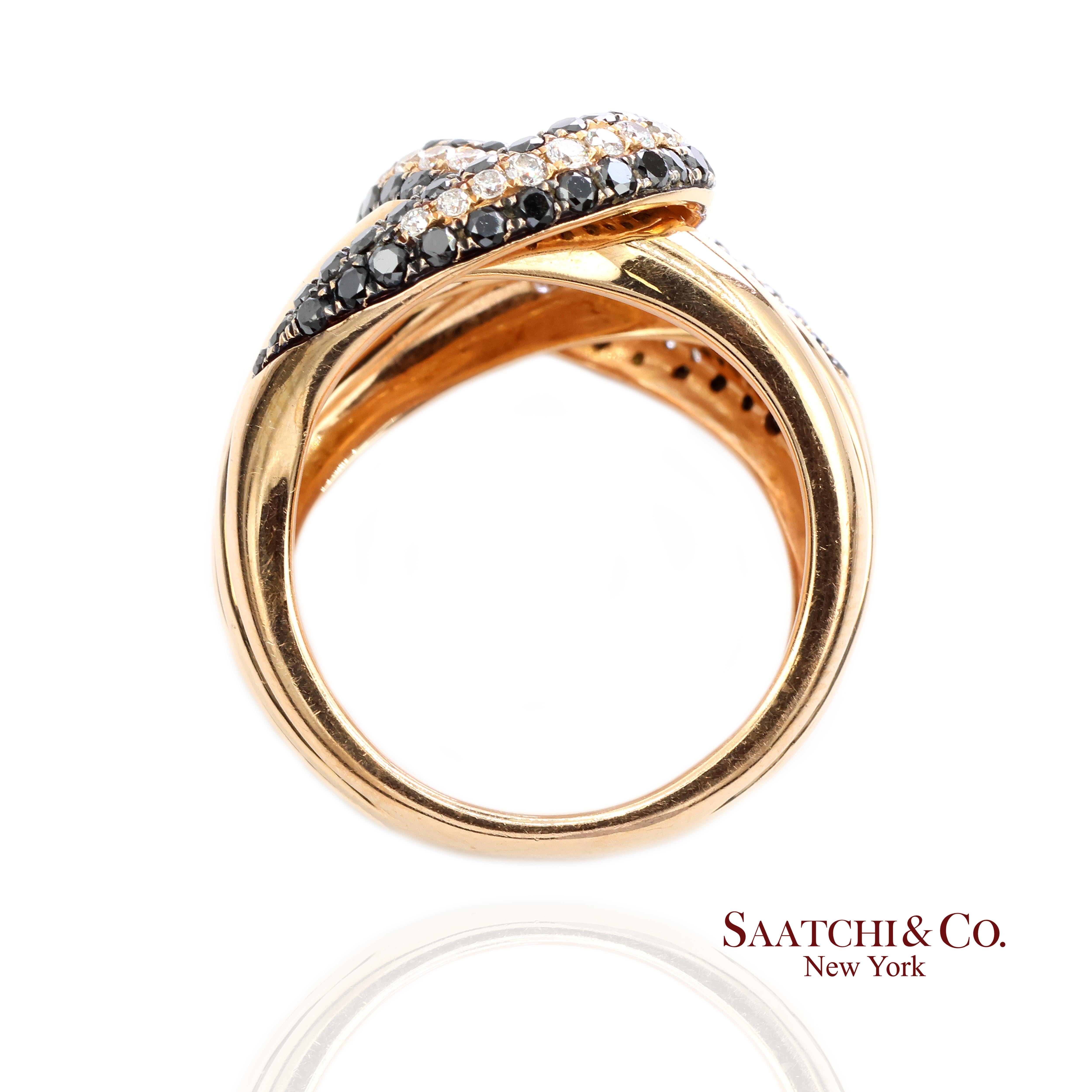 Bague en or blanc et jaune 18k avec diamant naturel en vente 2