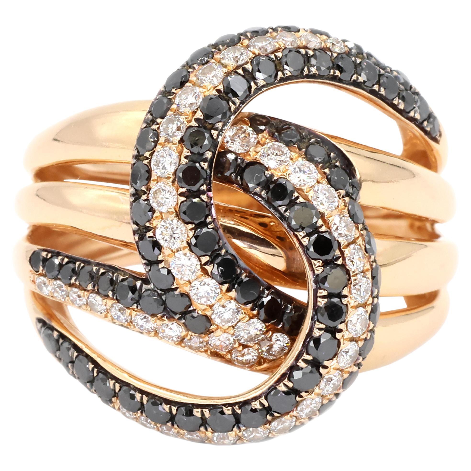 Bague en or blanc et jaune 18k avec diamant naturel en vente