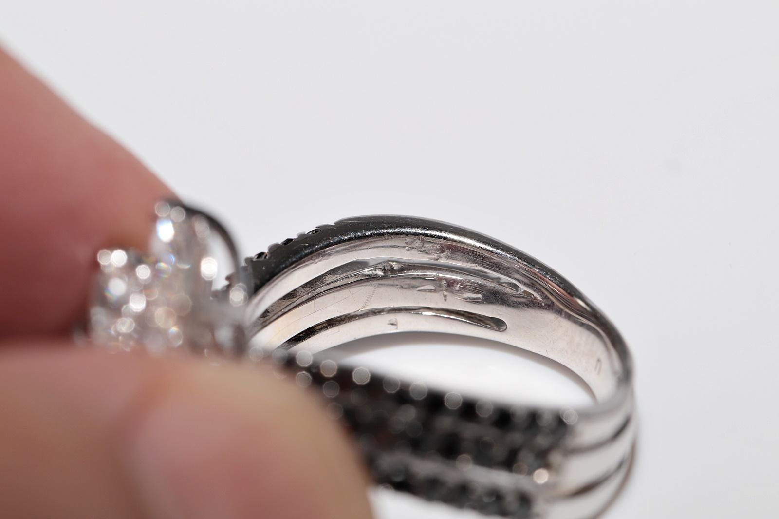 18 Karat Gold Natürlicher Marquise-Schliff Diamant Dekorierter starker Ring im Angebot 4