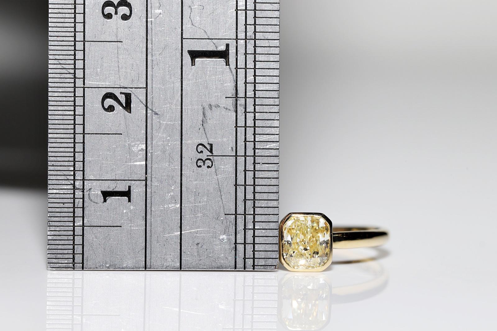  18 Karat Gold Natürlicher Strahlenschliff Diamant Dekorierter Solitär Ring im Zustand „Gut“ im Angebot in Fatih/İstanbul, 34
