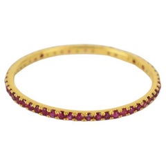 18k Gold Natural Ruby Full Eternity Ring July Birth Stone Ring