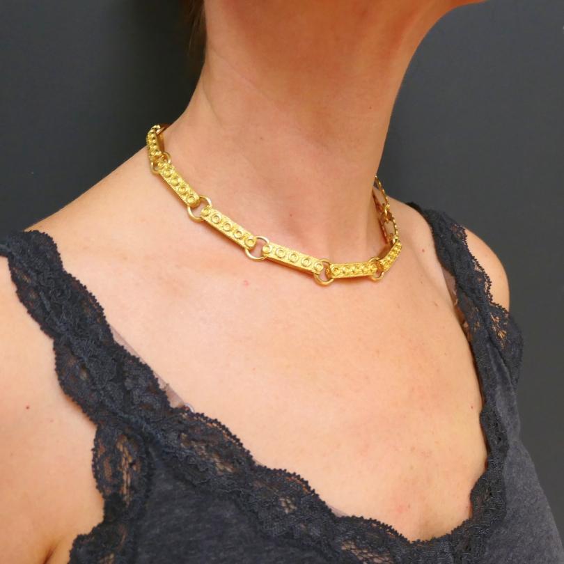 18 Karat Gold Halskette Schwere Glieder Vintage im Zustand „Hervorragend“ im Angebot in Beverly Hills, CA