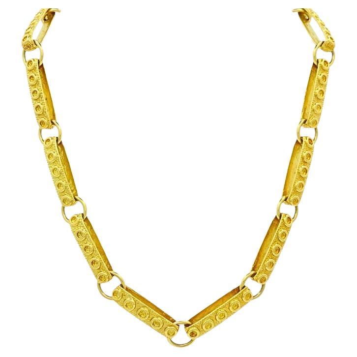 18 Karat Gold Halskette Schwere Glieder Vintage